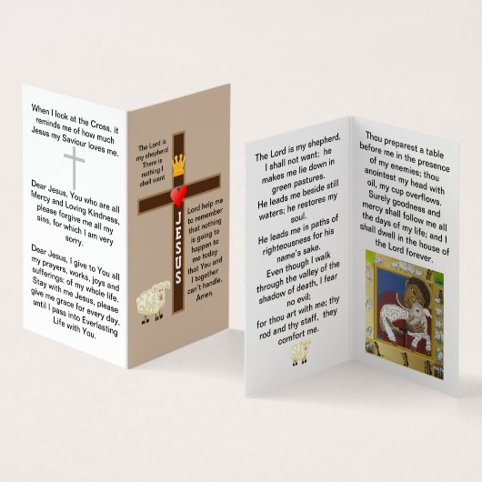 主は私の羊飼いの祈りの言葉 名刺 (内部&外部)