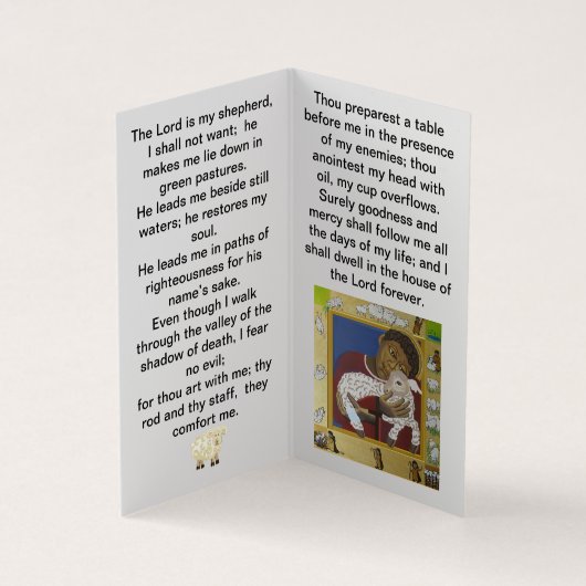 主は私の羊飼いの祈りの言葉 名刺 (内部)