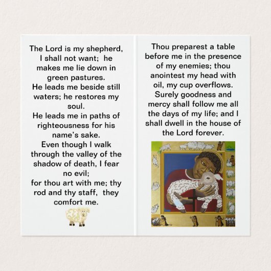 主は私の羊飼いの祈りの言葉 名刺 (内部フラット)