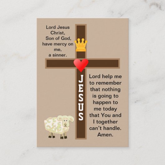 主は私の羊飼いの祈りの言葉 名刺 (正面)