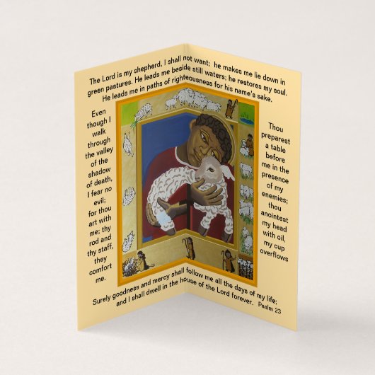 主は私の羊飼いの羊失ったの祈りの言葉カード 名刺 (内部)