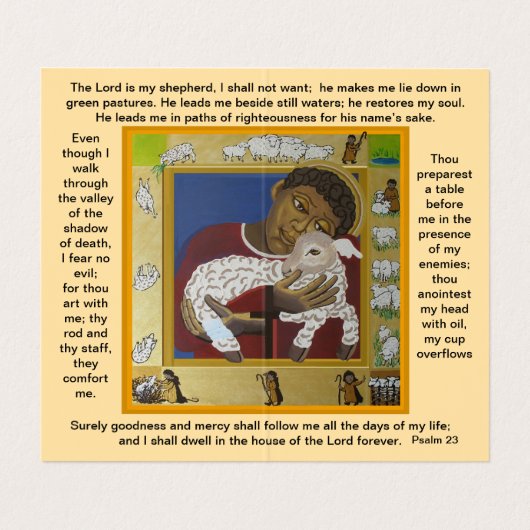 主は私の羊飼いの羊失ったの祈りの言葉カード 名刺 (内部フラット)