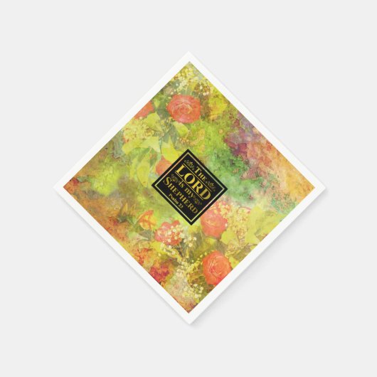 主は私の羊飼いの聖句である スタンダードカクテルナプキン (角)