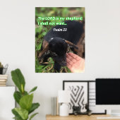 主は私の羊飼いの聖句写真 ポスター (ホームオフィス)