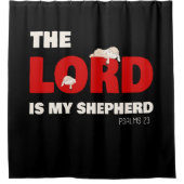 主は私の羊飼いの詩篇23キリスト教信仰である シャワーカーテン (正面)