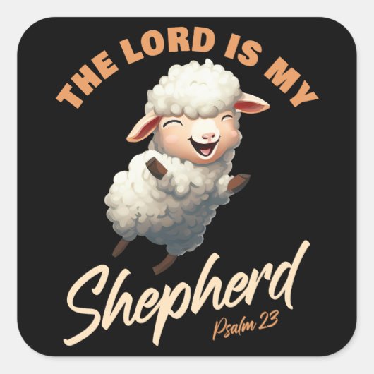 主は私の羊飼いの詩篇23キリスト教信仰である スクエアシール (正面)