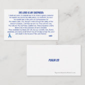 主は私の羊飼いの詩篇23青いリボン 名刺 (正面/裏面)