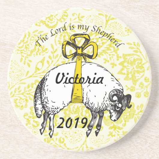 主は私の羊飼いの詩篇23 コースター (正面)
