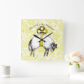 主は私の羊飼いの詩篇23 スクエア壁時計 (ホーム)