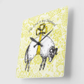 主は私の羊飼いの詩篇23 スクエア壁時計 (傾斜)