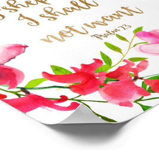 主は私の羊飼いの詩篇23 ポスター (角)