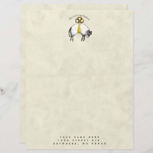 主は私の羊飼いの詩篇23 レターヘッド (正面/裏面)