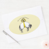 主は私の羊飼いの詩篇23 楕円形シール (封筒)