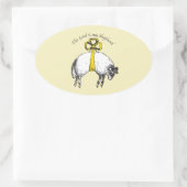 主は私の羊飼いの詩篇23 楕円形シール (バッグ)