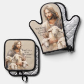 主は私の羊飼いの詩篇23 鍋つかみ&鍋敷きセット (正面/裏面)