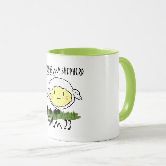 主は私の羊飼いの詩編23乳児Tシャツである – U マグカップ (正面右)