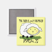 主は私の羊飼いの詩編23乳児Tシャツである – U マグネット (正面/裏面)