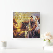 主は私の羊飼いの賛美歌の23:1の柱時計です スクエア壁時計 (ホーム)