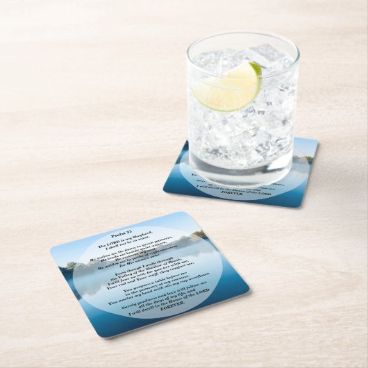 主は私の羊飼いパルム23 スクエアペーパーコースター (インサイチュ)