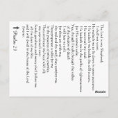 主は私の羊飼い詩篇23完全バージョン ポストカード (裏面)