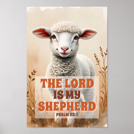 主は私の羊飼い ボホ キリスト教の幼児期のアート ポスター (正面)