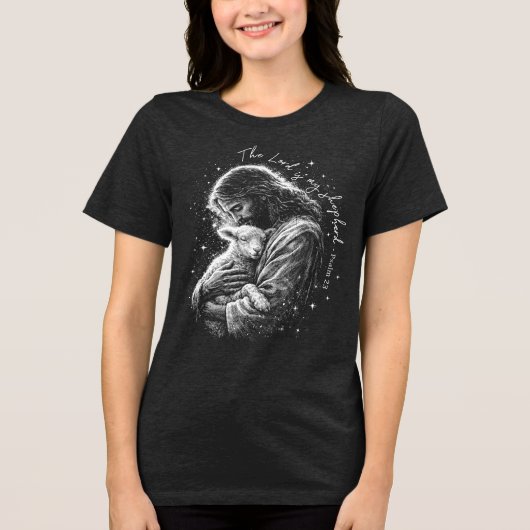 主は私の羊飼い。詩篇23. トライブレンドＴシャツ (正面)