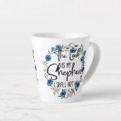 主は私の羊飼い| Psalm 23:1聖書の詩 カフェラテマグ (右アングル)