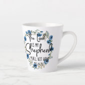 主は私の羊飼い| Psalm 23:1聖書の詩 カフェラテマグ (右)