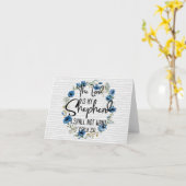 主は私の羊飼い| Psalm 23:1聖書の詩 カード (黄色い花)