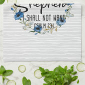 主は私の羊飼い| Psalm 23:1聖書の詩 キッチンタオル (折り畳み)