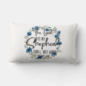 主は私の羊飼い| Psalm 23:1聖書の詩 ランバークッション (裏面)