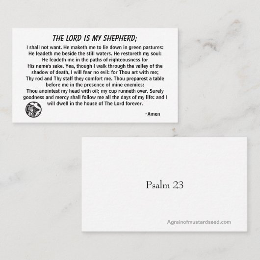 主は私の羊飼いPSALM 23名刺 名刺 (正面/裏面)