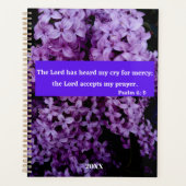 主は私の薄紫聖句を聞く プランナー手帳 (正面)