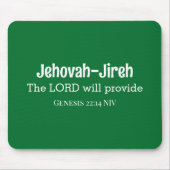 主は聖書の節を暗緑色で与える マウスパッド (正面)