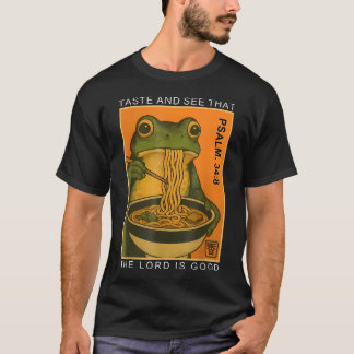 主は良いと味わい見よ カエル Tシャツ