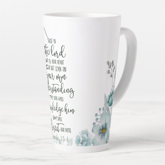 主への信頼フローラ カフェラテマグ (右アングル)