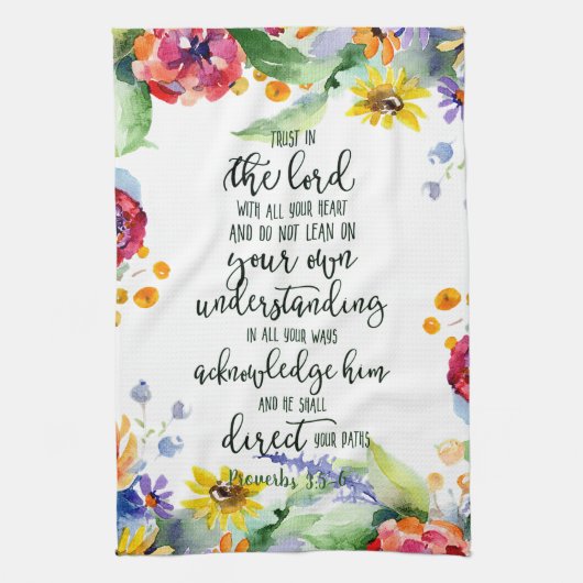 主への信頼フローラ キッチンタオル (縦)