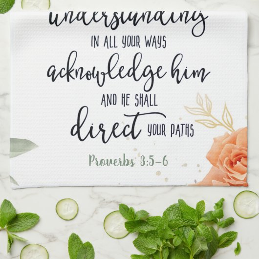 主への信頼フローラ キッチンタオル (折り畳み)