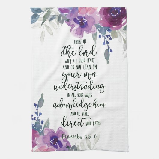 主への信頼フローラ キッチンタオル (縦)