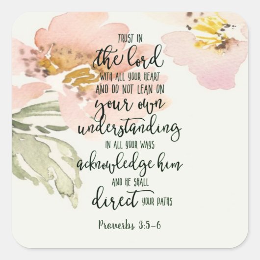 主への信頼フローラ スクエアシール (正面)