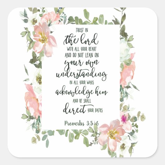 主への信頼フローラ スクエアシール (正面)