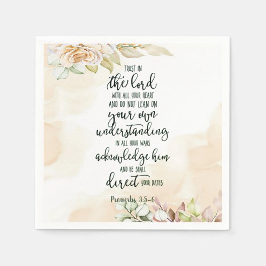 主への信頼フローラ スタンダードカクテルナプキン (正面)