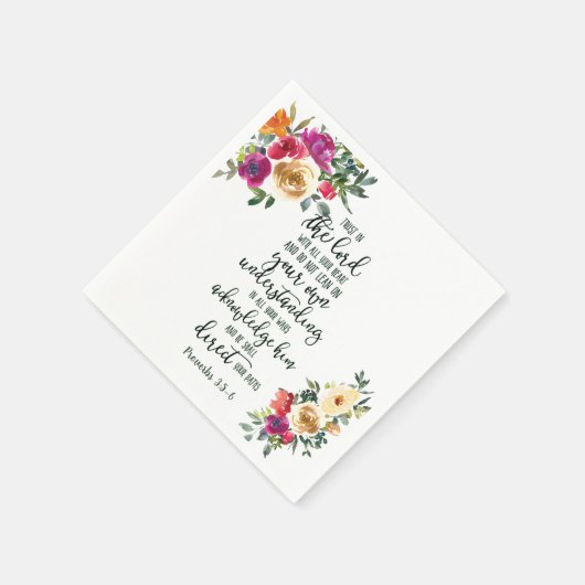 主への信頼フローラ スタンダードカクテルナプキン (角)