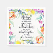 主への信頼フローラ スタンダードカクテルナプキン (正面)