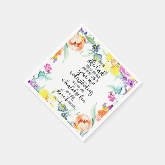 主への信頼フローラ スタンダードカクテルナプキン (角)