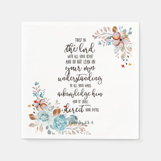 主への信頼フローラ スタンダードカクテルナプキン (正面)