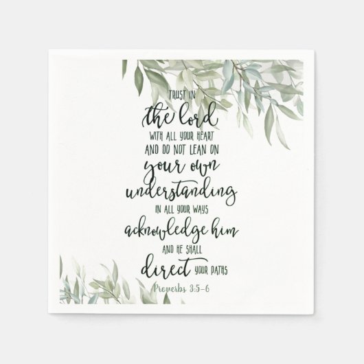 主への信頼フローラ スタンダードカクテルナプキン (正面)