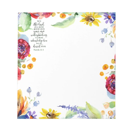 主への信頼フローラ ノートパッド (正面)