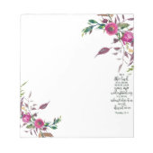 主への信頼フローラ ノートパッド (正面)