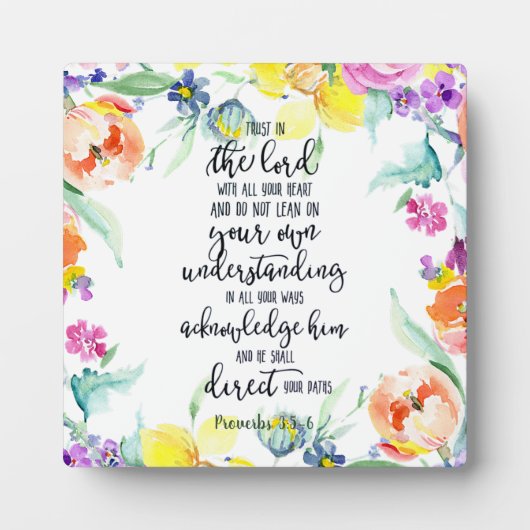 主への信頼フローラ フォトプラーク (正面)